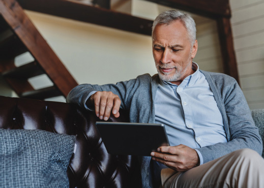 Man using tablet