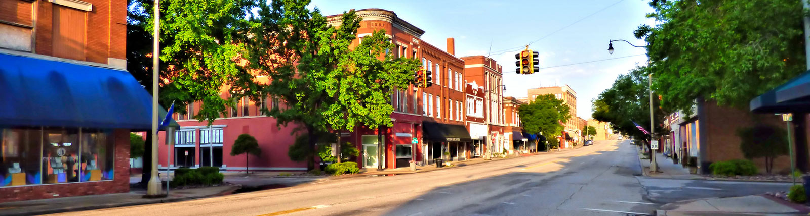 Small business on main street of a small town